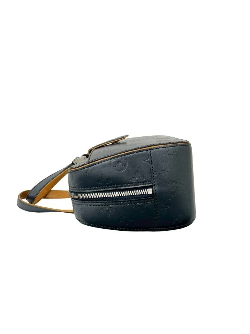Louis Vuitton Shelton Monogram Matte Leather Mini Boston Bag Navy